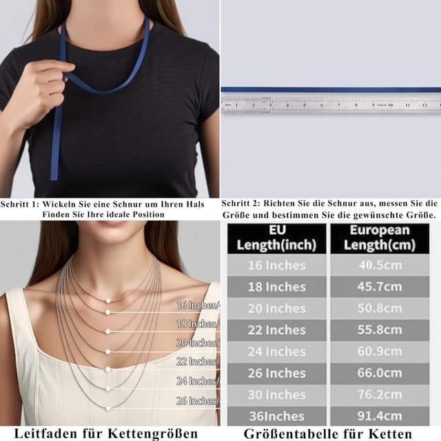 Detalle de Esrael 925 Sterling Silber Kordelkette/Curb Halskette für Damen (1,5 mm oder 2 mm) – inkl. 2-Zoll-Verlängerung