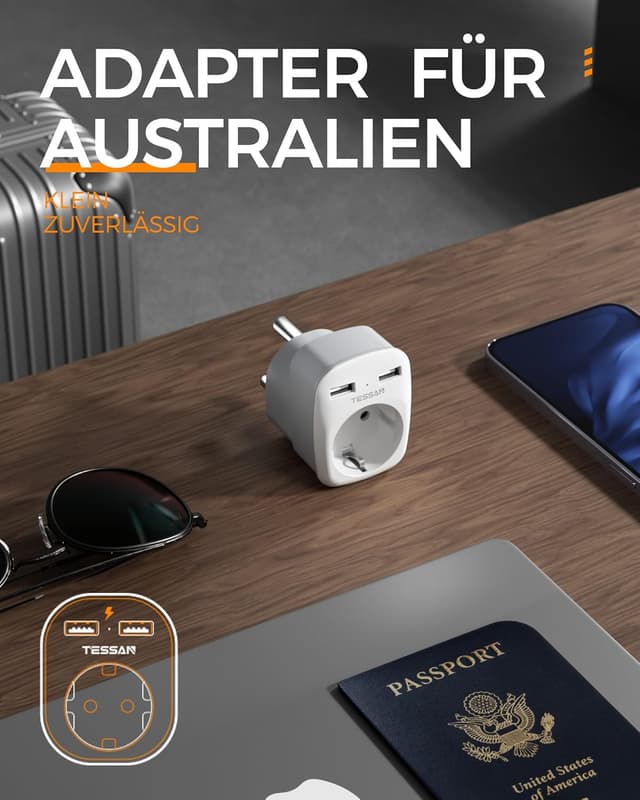 Detalle 2 de TESSAN Adaptateur Afrique du Sud 2 Pack 2500W