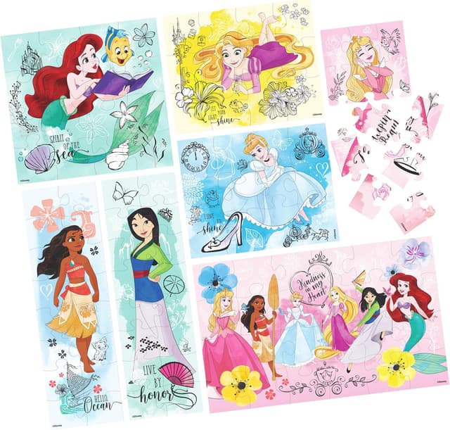 Detalle de Spin Master Games Disney Princess Puzzles 7-Pack đź§©