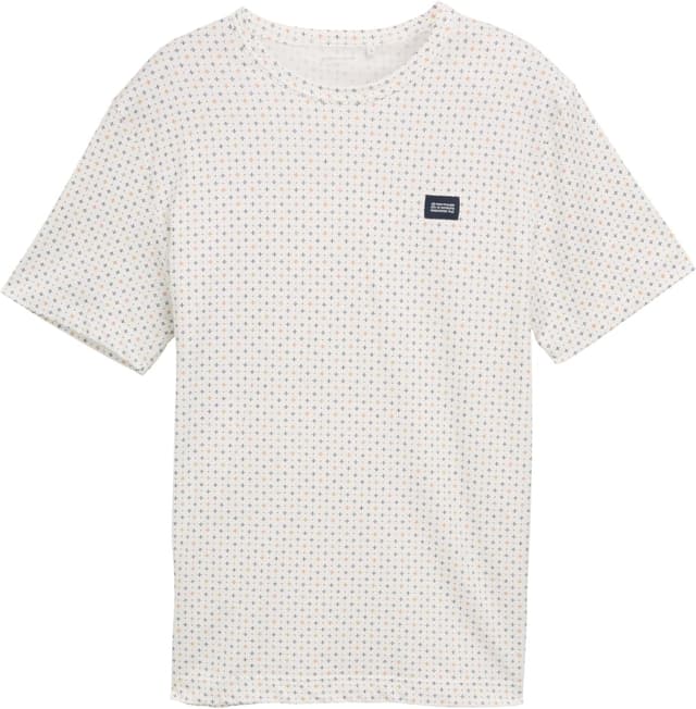 Detalle de TOM TAILOR T-Shirt da uomo a maniche corte con stampa geometrica e logo sul petto