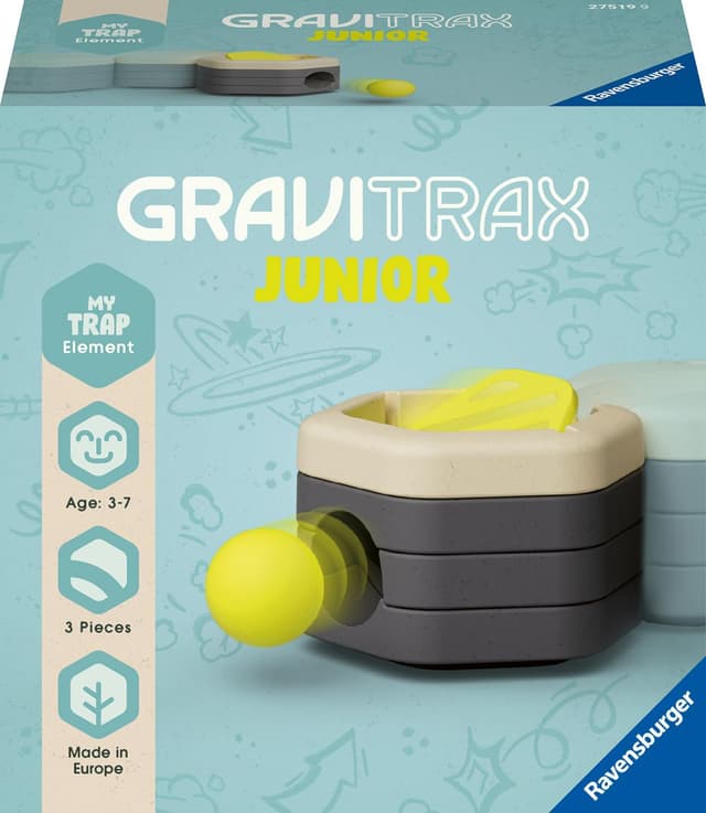 Detalle de Ravensburger GraviTrax Junior Element Trap – Erweiterbares Kugelbahnsystem für Kinder ab 3 Jahren
