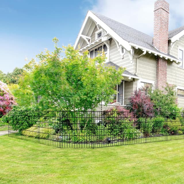 Detalle de Thealyn Garden Fence 81cm High x 71cm Wide (5 Panels, 3.5m Total) No Dig Metal Dog Barrier