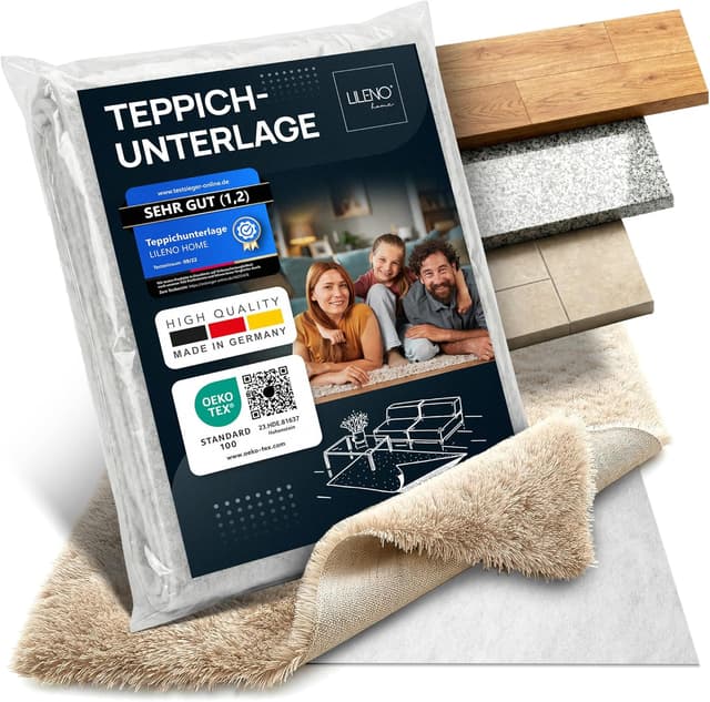Detalle de LILENO HOME rutschfeste Teppich-Unterlage (50x80 cm) aus Vlies, zuschneidbar – Anti-Rutsch-Matte