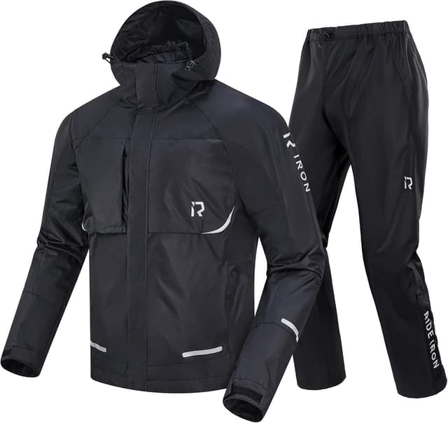 Detalle de RIDEIRON Tuta Antipioggia Moto Uomo impermeabile 10.000 mm traspirante riflettente e compatta