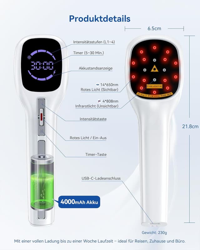 Thumbnail 3 de Orisary Kaltes Rotlicht Handgerät 4000 mAh