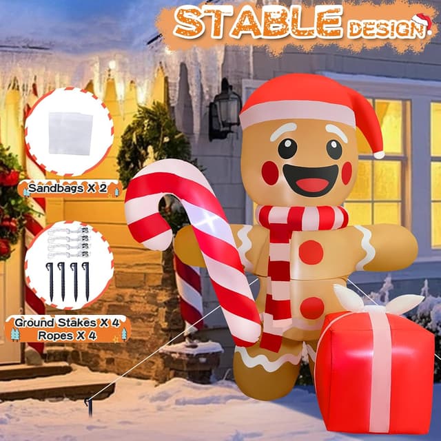 Thumbnail 3 de GIGLIM 6-Foot Inflatable Christmas Snowman with 3 Figures 🎄