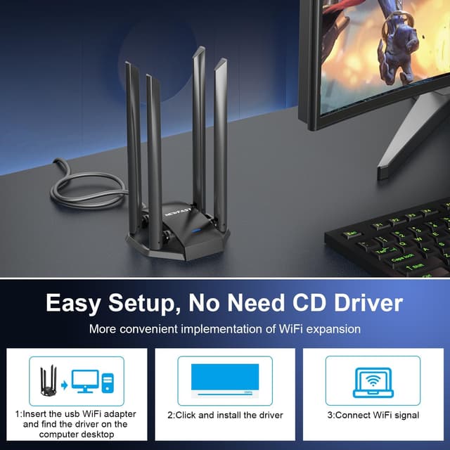 Thumbnail 5 de NEWFAST WLAN Stick AC1300 für PC