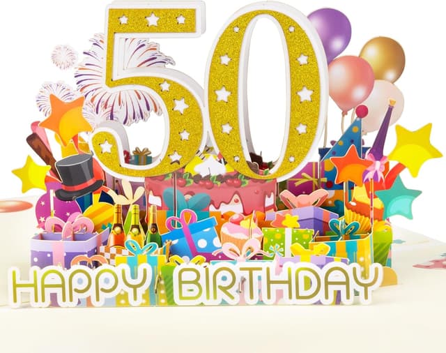 Imagen de Magic Ants 50 Geburtstagskarte, 3D Pop-Up en OfertitasTOP