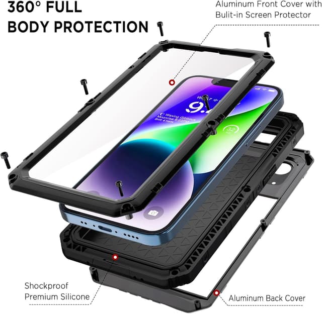 Detalle de Beeasy Robust Series iPhone 14 Waterproof Heavy Duty Case (360° armour cover)