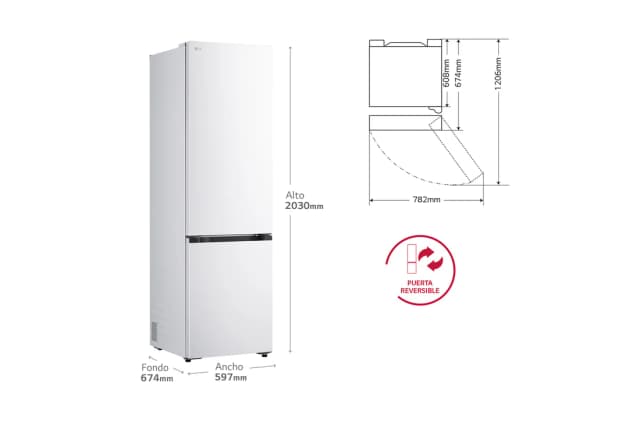 Detalle 2 de LG GBBS322BSW frigorífico combi 375l