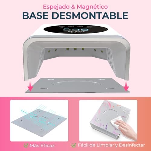 Thumbnail 3 de NAILGIRLS Lámpara LED UV recargable, secador de uñas inalámbrico de 150 W para gel y esmalte regular, secador LED de gel de curado de esmalte de uñas con 4 ajustes de temporizador, sensor automático 