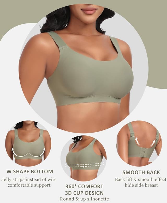Detalle de Ganado Seamless Wireless Push Up Bra (Non-Wired) for Women with Extra Extender