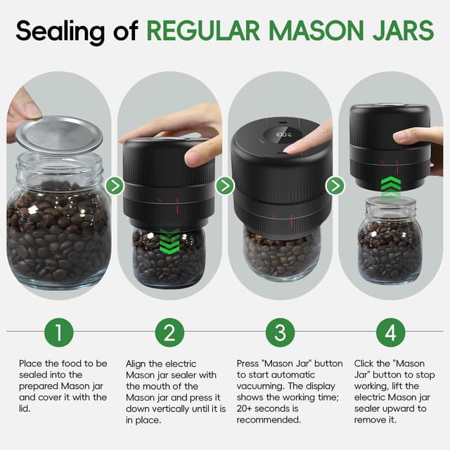 Thumbnail 4 de Wothfav Mason Jar Vacuum Sealer Kit 1300mAh