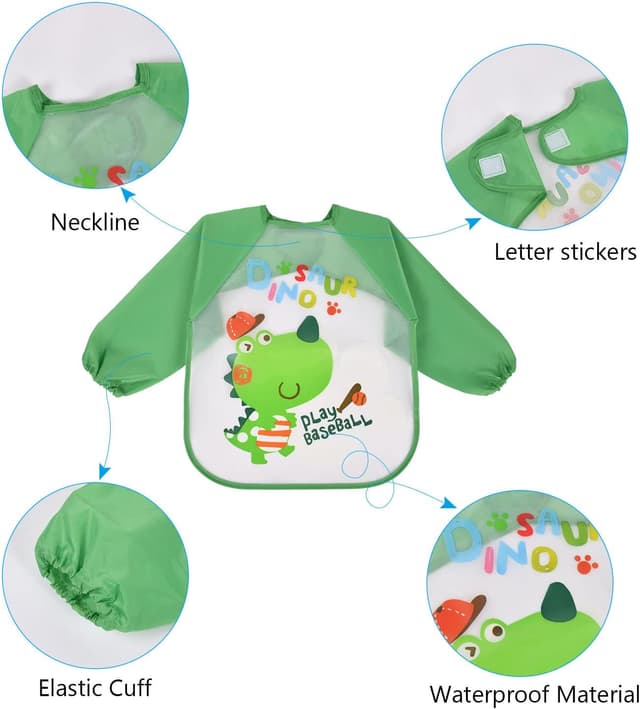 Detalle de Vicloon Baberos con Mangas 42,5 cm impermeables