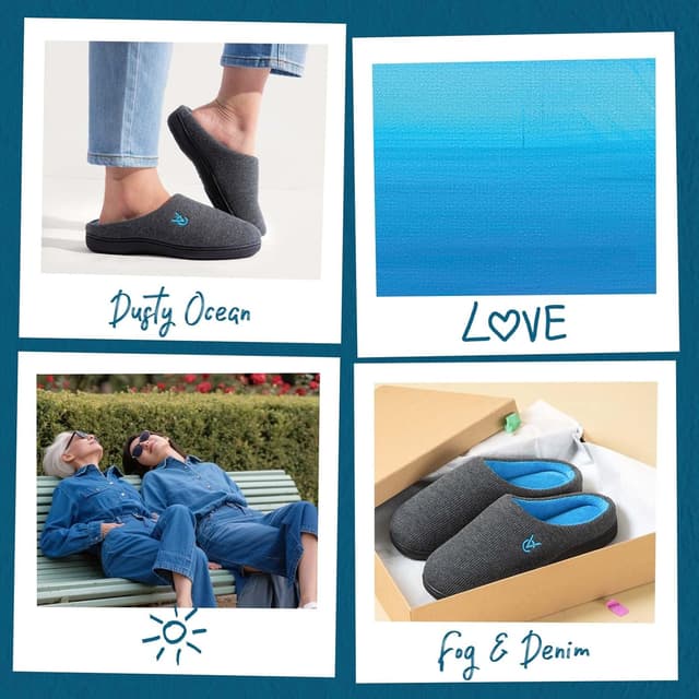 Detalle de VeraCosy Women’s Two-Tone Memory Foam Slippers with Non-slip TPR Sole