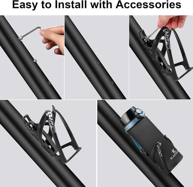 Detalle de Kapsuen Bike Bottle Holder with 700ml Water Bottle (BPA-free, leak proof) with bottle cage