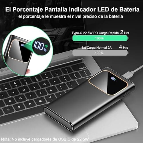 Detalle de Coucur Power Bank Fast Charging 10000 mAh con carga rápida USB-C 22,5 W