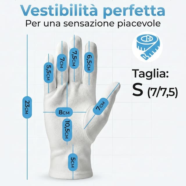 Detalle 1 de Guanti in cotone per mani sensibili S