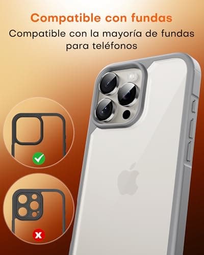 Thumbnail 6 de TOCOL Protections d'Objectif pour iPhone 16 Pro Max, verre HD, anti-buée, gris