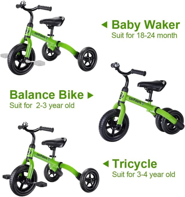 Detalle 2 de YGJT 3-in-1 Tricycle for Toddlers (Age 2–5), Folding Ride-On with Adjustable Seat & Removable Pedals