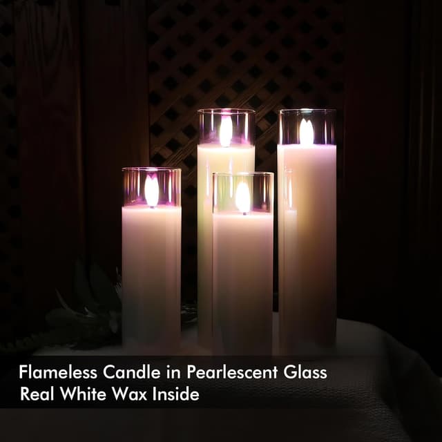 Thumbnail 2 de Rhytsing Pearlesent Glass LED Candles 5cm set of 4