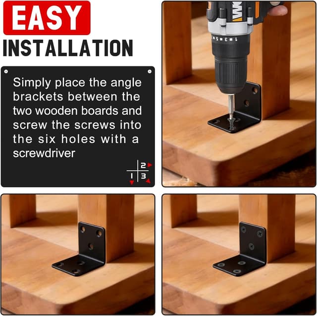 Detalle de 90 degree angle bracket kit 10 pcs 40mm