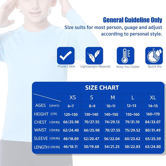 Detalle 2 de MEETWEE Rash Guard ragazzi a manica lunga UPF 50+ per nuoto e surf