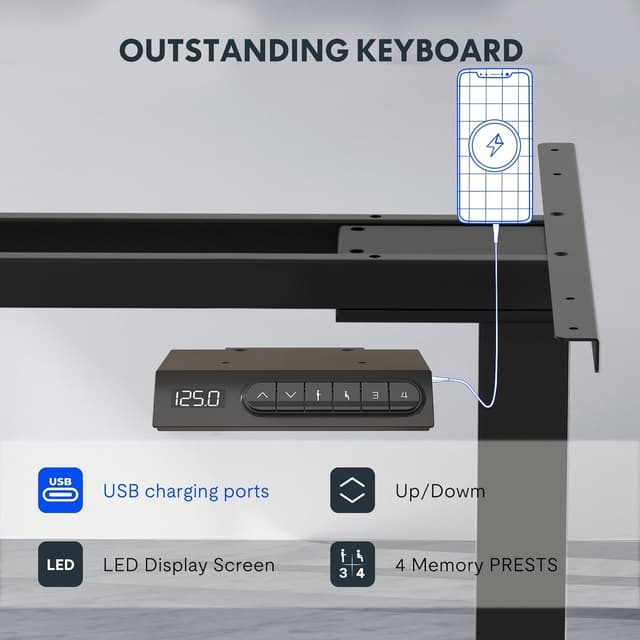Thumbnail 3 de FLEXISPOT Scrivania Elettrica Regolabile 140×80 con Doppio Motore