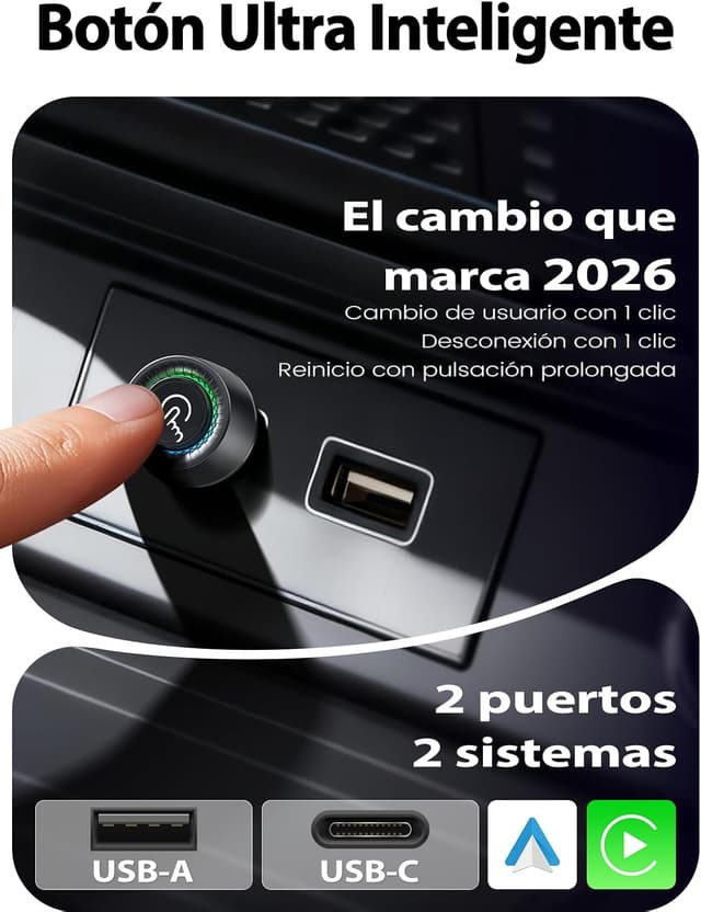 Detalle 2 de PTGTO Adaptador CarPlay Inalámbrico 2026