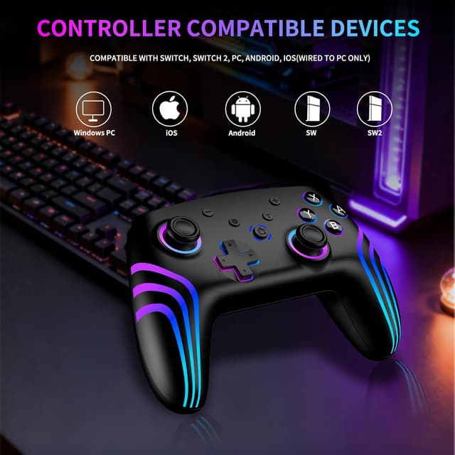 Detalle 2 de Riscvma 2pcs Wireless Controller for Switch