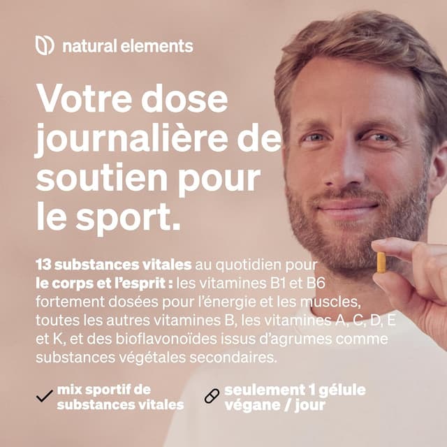 Detalle de Daily Vitamins – 120 gélules multivitamines A à K (végane)