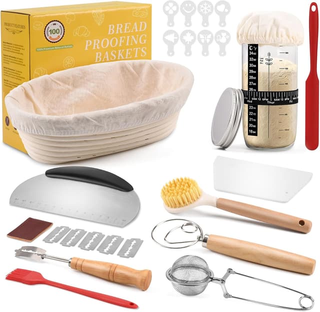 Imagen de Clheatky Sauerteig Starter Set 11‑teilig 25 cm en OfertitasTOP