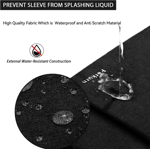 Thumbnail 6 de Ferkurn 17–17.3 inch laptop messenger bag case (water-repellent polyester, detachable shoulder strap) – Black