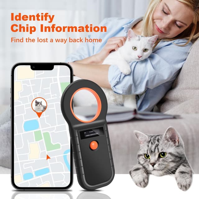 Detalle de Quevati Pet Microchip Scanner with OLED Display (USB rechargeable microchip reader)