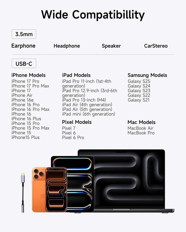 Thumbnail 4 de LERTOSEN USB C to 3.5mm Adapter 2-Pack