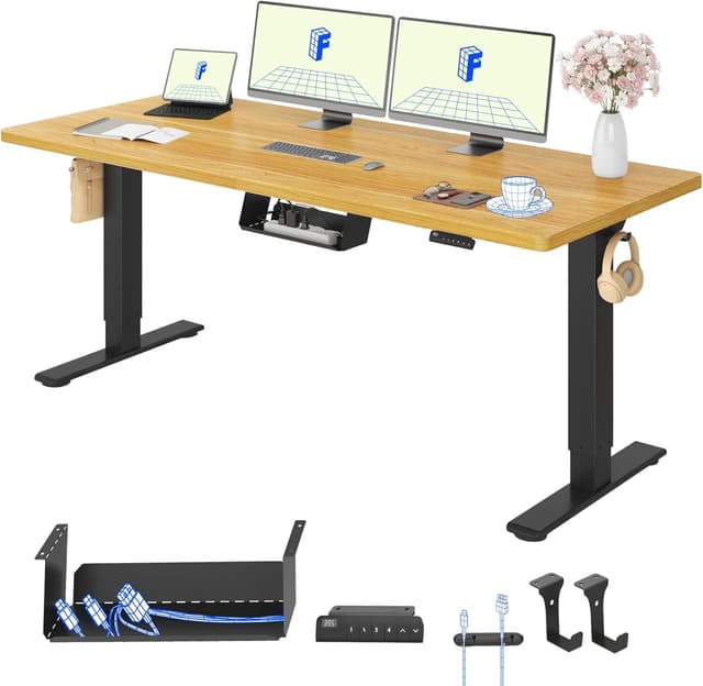 Detalle de FLEXISPOT scrivania regolabile in altezza 180x80 cm con 2 motori e memoria altezza