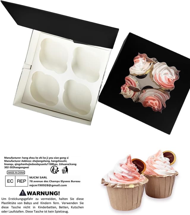 Thumbnail 5 de Gcardist Automatischer Popup 4 Cupcake-Boxen Schwarz