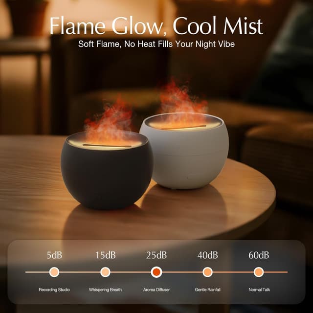 Detalle 2 de SALKING Aroma Diffuser mit Flammeneffekt – Aromatherapie-Diffusor & Raumbefeuchter (2er-Set)