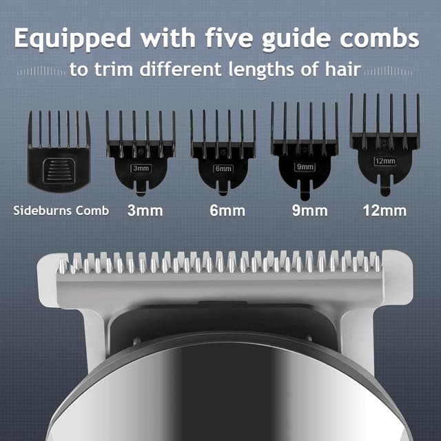 Detalle 2 de HEEYoo rechargeable hair clippers with 4 combs