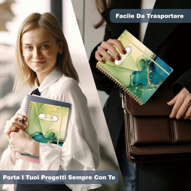 Detalle 2 de Gumiho Agenda 2026 Settimanale Spiral A5 (gennaio-dicembre 2026) in verde