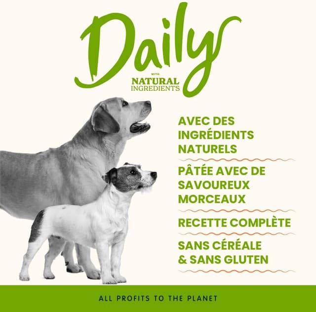 Detalle 2 de almo nature Daily — Aliment humide pour chiens au poulet (24 x 400 g)