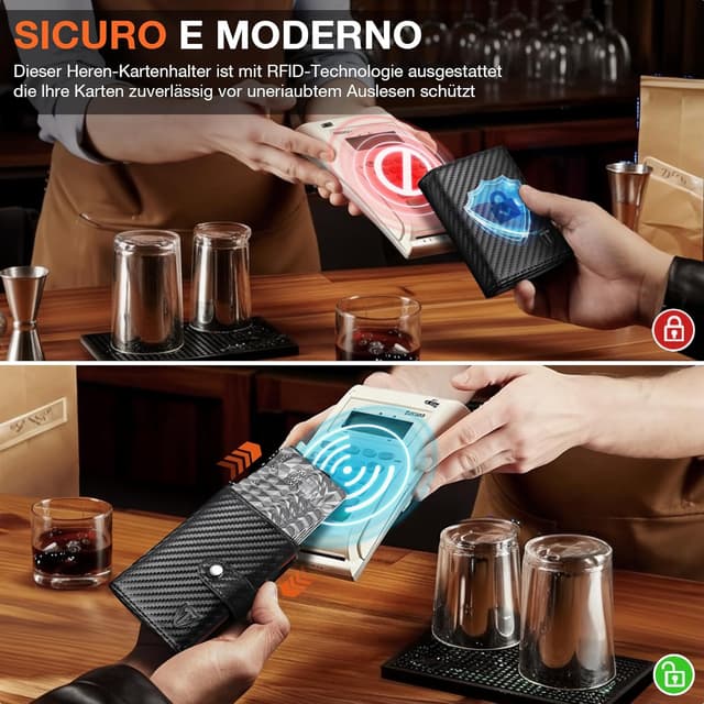 Thumbnail 4 de TENBST Portafoglio 10 carte con RFID