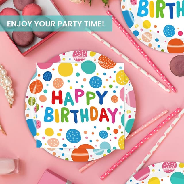Thumbnail 2 de 7 inch birthday party plates set 40 pcs