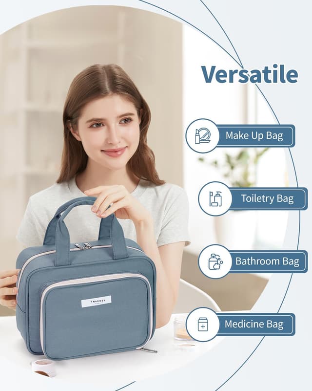 Thumbnail 6 de Kulturtasche Damen Groß Graublau