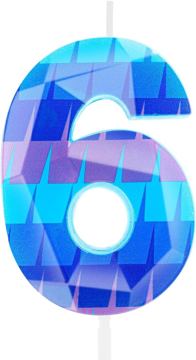 Detalle de Hongplus 3D Video Game number 6 birthday candle piñata-style cake topper