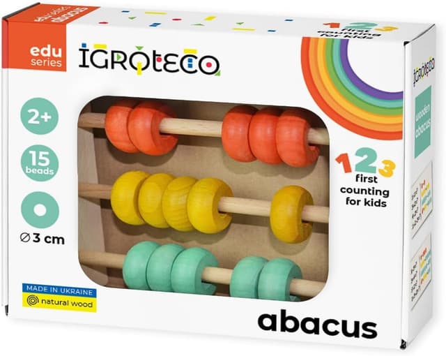 Detalle de Igroteco Abakus für Kinder (3x5) aus Holz – spielerisches Rechnen lernen