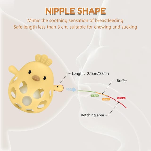 Thumbnail 1 de MCGMITT Greifball mit Rassel Beißring Silikon 0-24 Mon- Gelb