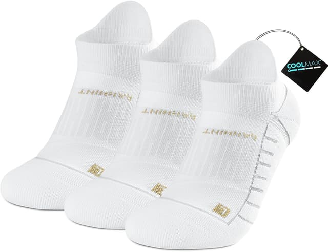 Detalle de Coolmax Anti-Blister Cushioned Running Socks with Ankle Compression (3 Pairs) for Women and Men