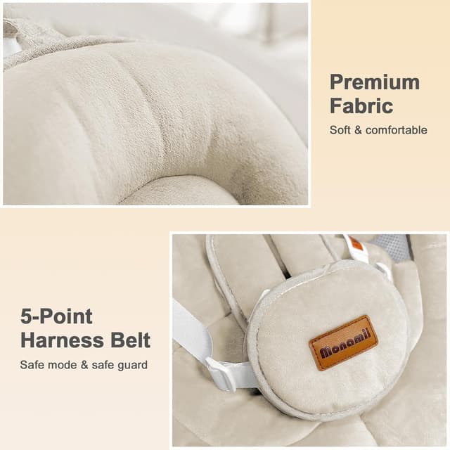 Thumbnail 4 de Monamii Baby Swing for Infants, 5 Speeds