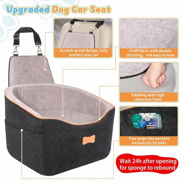 Detalle de COCASES Dog Car Seats for Small Medium Dogs – Detachable, Washable Booster Seat with Seat Belt